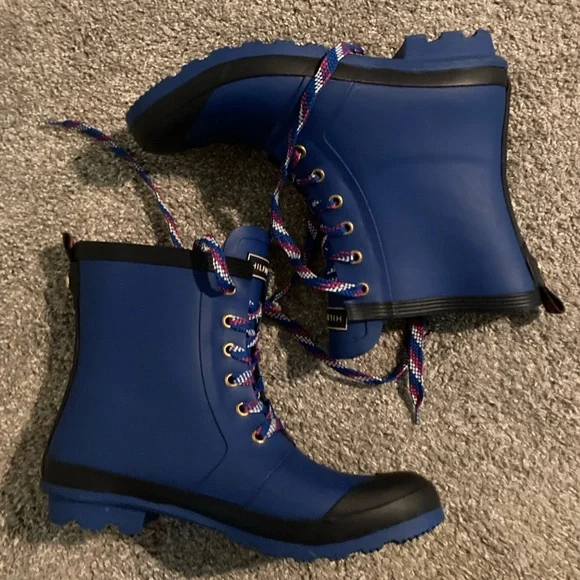 Tommy Hilfiger Electric Blue Rainboots Size 9 EUC - Picture 12 of 13
